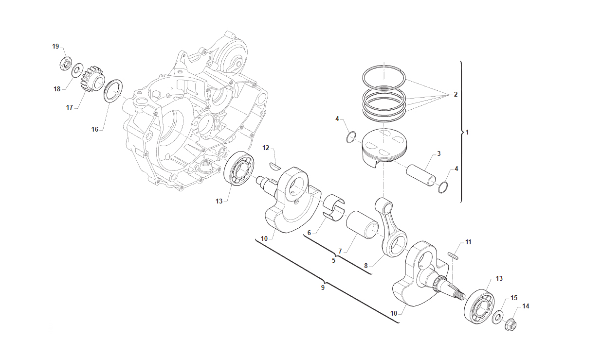 4T 450 FI MX FROM 2022 TO 2026 - ENGINE - CRANKSHAFT-PISTON